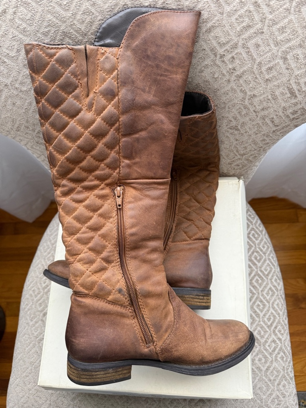 Steve Madden Brown Quilted Below-the-Knee Boots - Picture 4 of 8